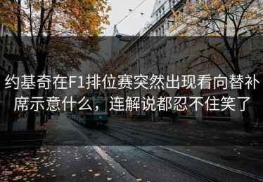约基奇在F1排位赛突然出现看向替补席示意什么，连解说都忍不住笑了