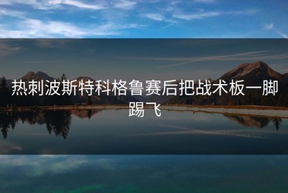 热刺波斯特科格鲁赛后把战术板一脚踢飞