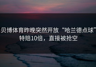 贝博体育昨晚突然开放“哈兰德点球”特赔10倍，直接被抢空
