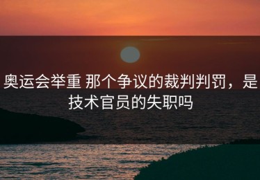 奥运会举重 那个争议的裁判判罚，是技术官员的失职吗