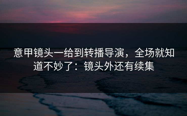 意甲镜头一给到转播导演，全场就知道不妙了：镜头外还有续集