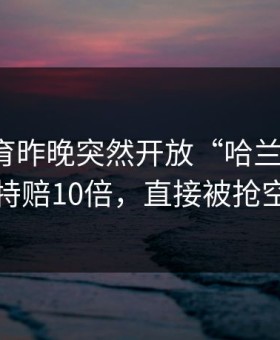 贝博体育昨晚突然开放“哈兰德点球”特赔10倍，直接被抢空