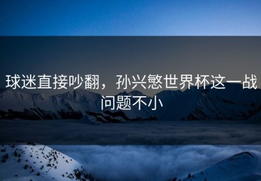 球迷直接吵翻，孙兴慜世界杯这一战问题不小