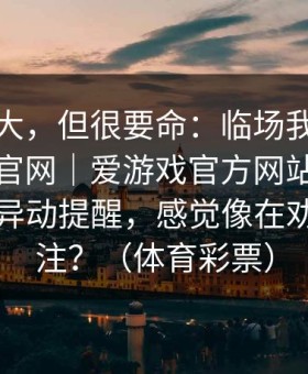 这事不大，但很要命：临场我查了下爱游戏官网｜爱游戏官方网站看了两眼那条异动提醒，感觉像在劝我别下注？（体育彩票）