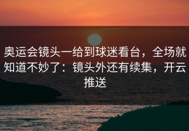 奥运会镜头一给到球迷看台，全场就知道不妙了：镜头外还有续集，开云推送